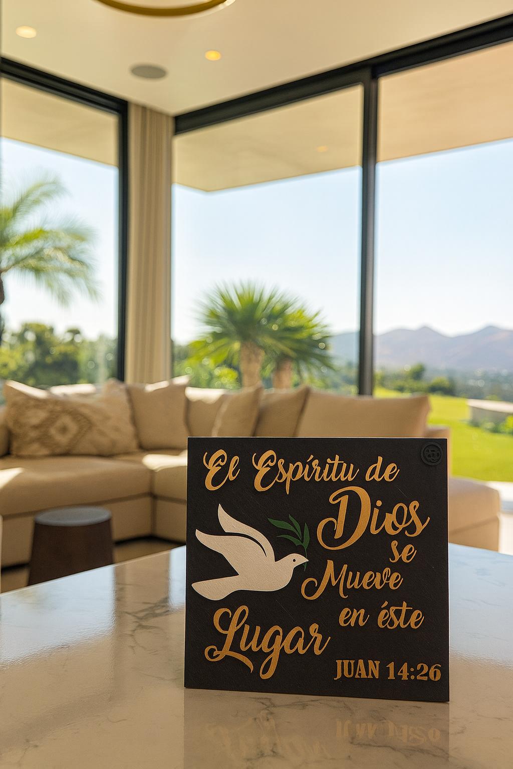 Placa: EL ESPIRITU DE DIOS SE MUEVE EN ESTE LUGAR - Made in USA
