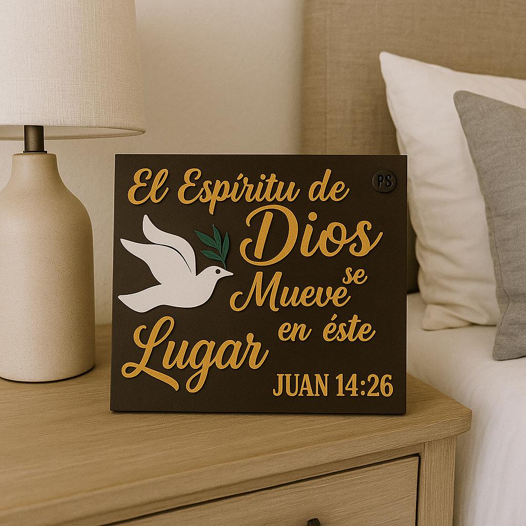 Placa: EL ESPIRITU DE DIOS SE MUEVE EN ESTE LUGAR - Made in USA