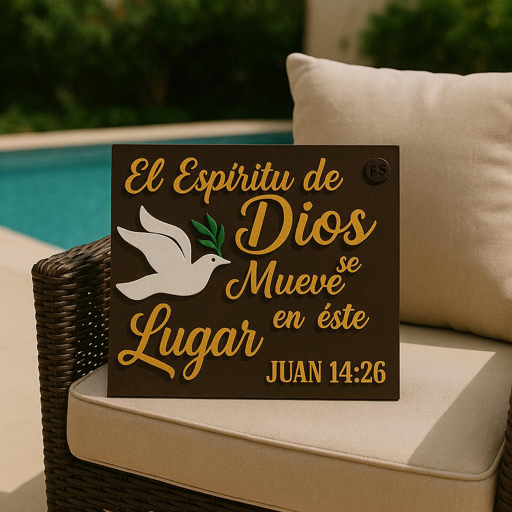 Placa: EL ESPIRITU DE DIOS SE MUEVE EN ESTE LUGAR - Made in USA