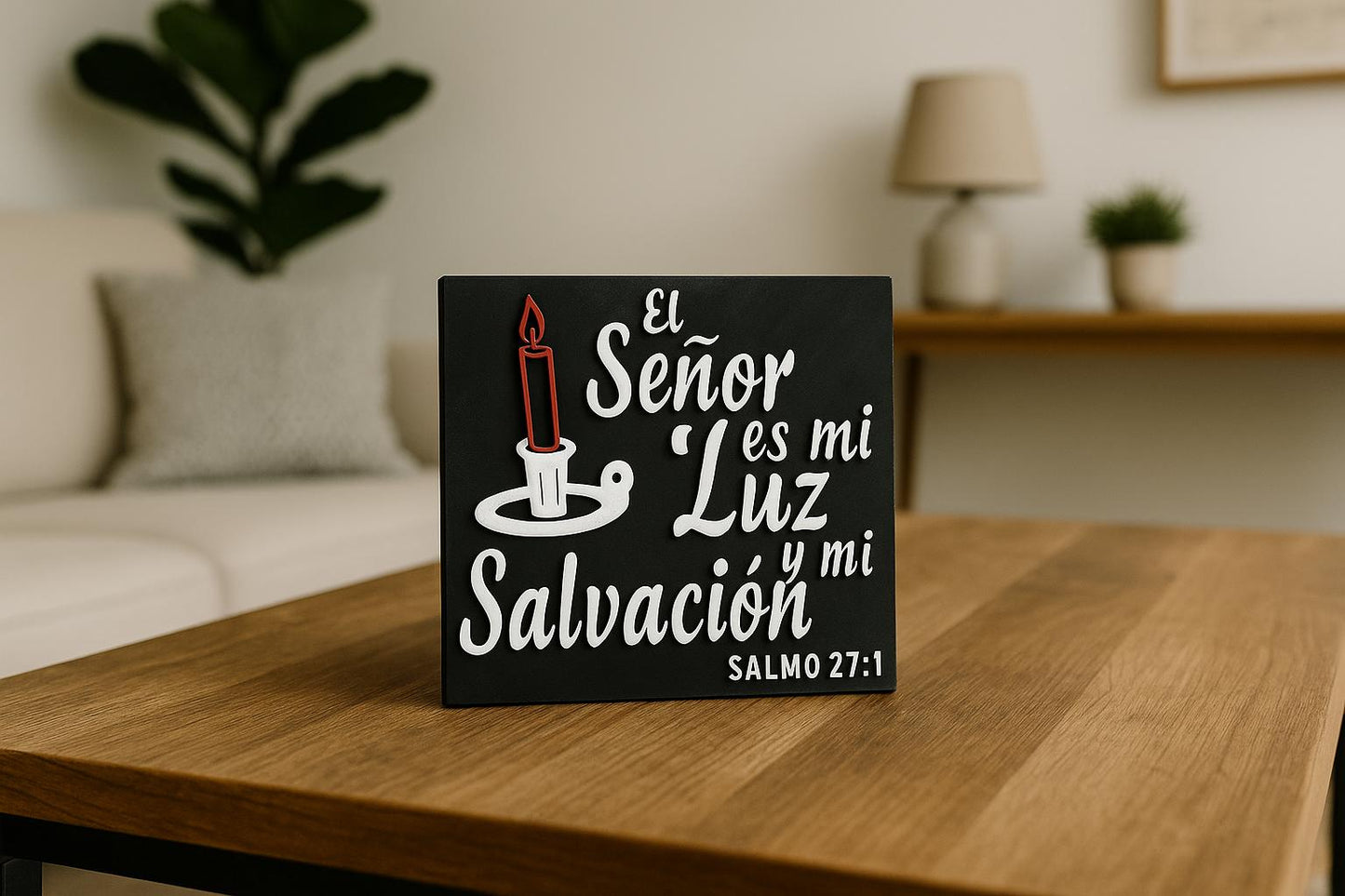 Placa: EL SEÑOR ES MI LUZ Y SALVACION - Made in USA