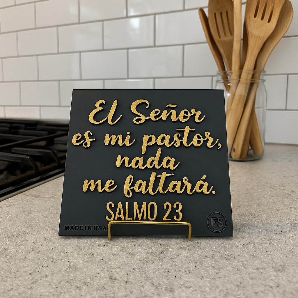 Placa: EL SEÑOR ES MI PASTOR NADA ME FALTARA - Made in USA