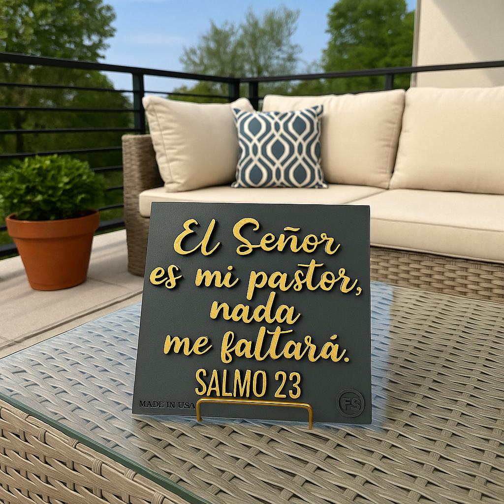 Placa: EL SEÑOR ES MI PASTOR NADA ME FALTARA - Made in USA