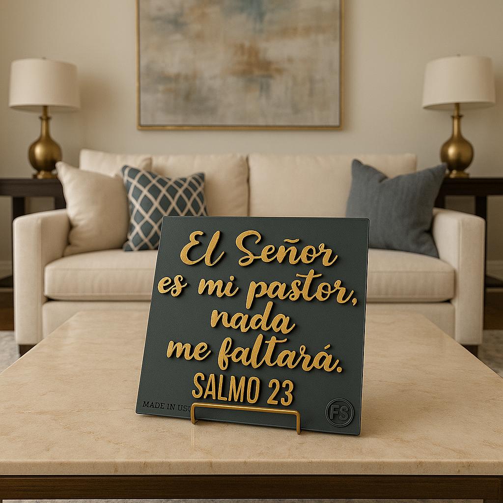 Placa: EL SEÑOR ES MI PASTOR NADA ME FALTARA - Made in USA