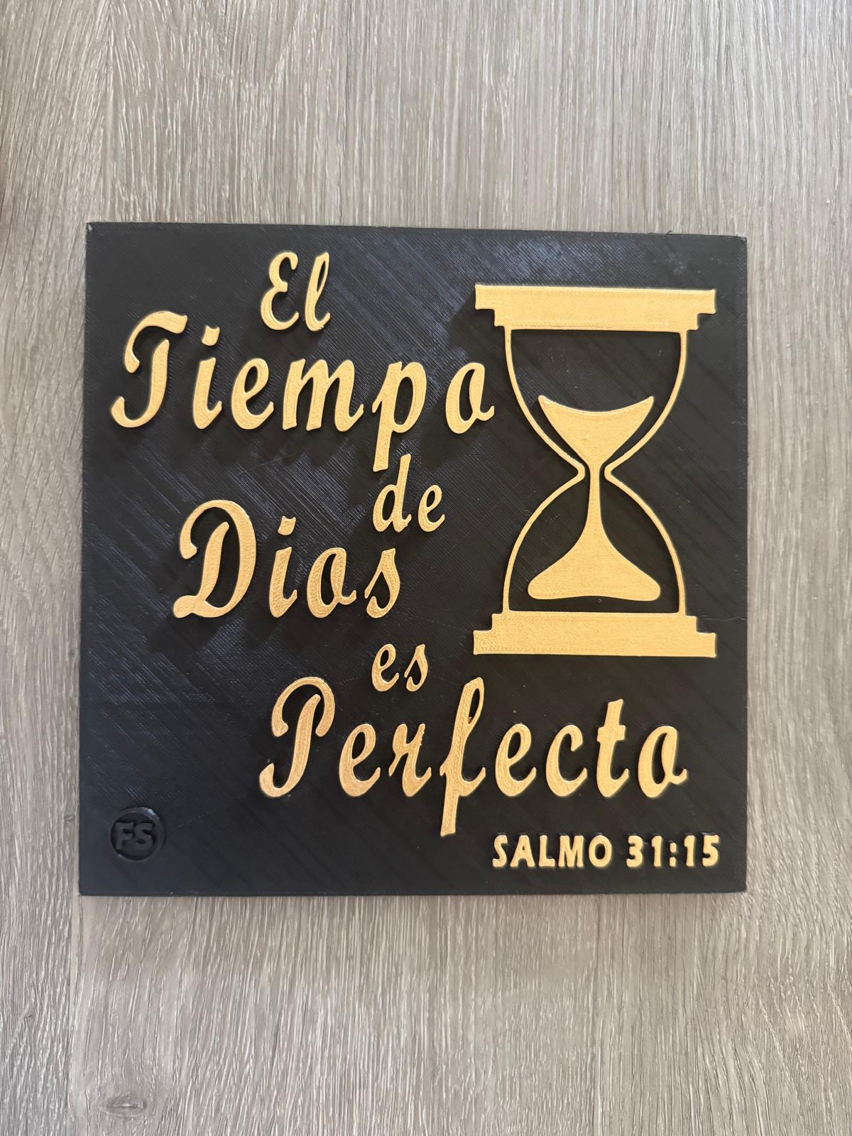 Placa: EL TIEMPO DE DIOS ES PERFECTO - Made in USA