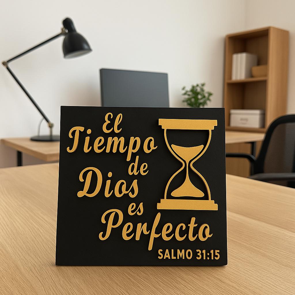 Placa: EL TIEMPO DE DIOS ES PERFECTO - Made in USA