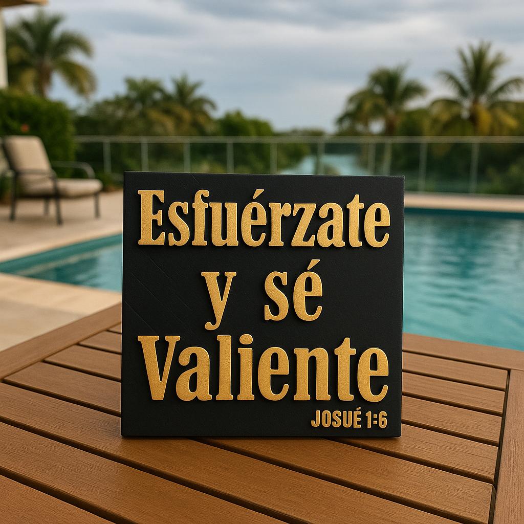 Placa: ESFUERZATE Y SE VALIENTE - Made in USA