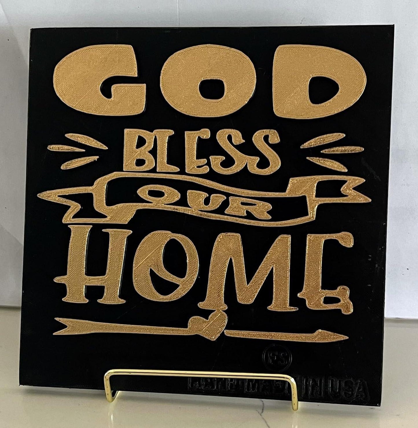 Plaque: GOD BLESS OUR HOME - Made in USA