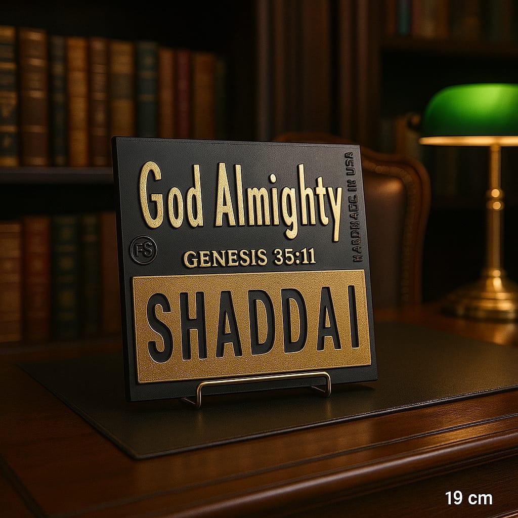 Plaque: SHADDAI - GOD ALMIGHTY - Made in USA