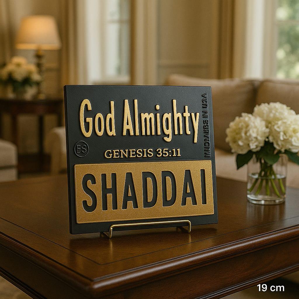 Plaque: SHADDAI - GOD ALMIGHTY - Made in USA