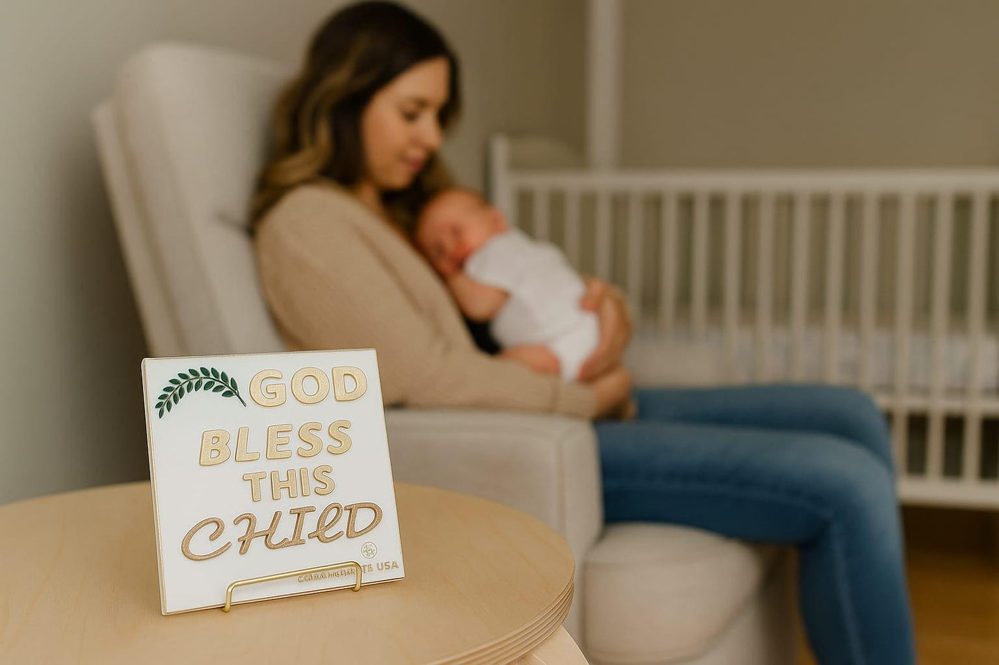 Placa: GOD BLESS THIS CHILD - Made in USA