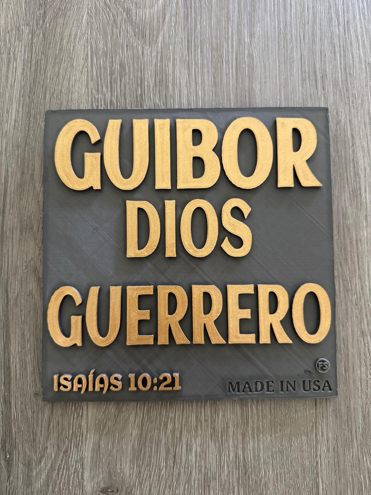Placa: GUIBOR - DIOS GUERRERO - Made in USA