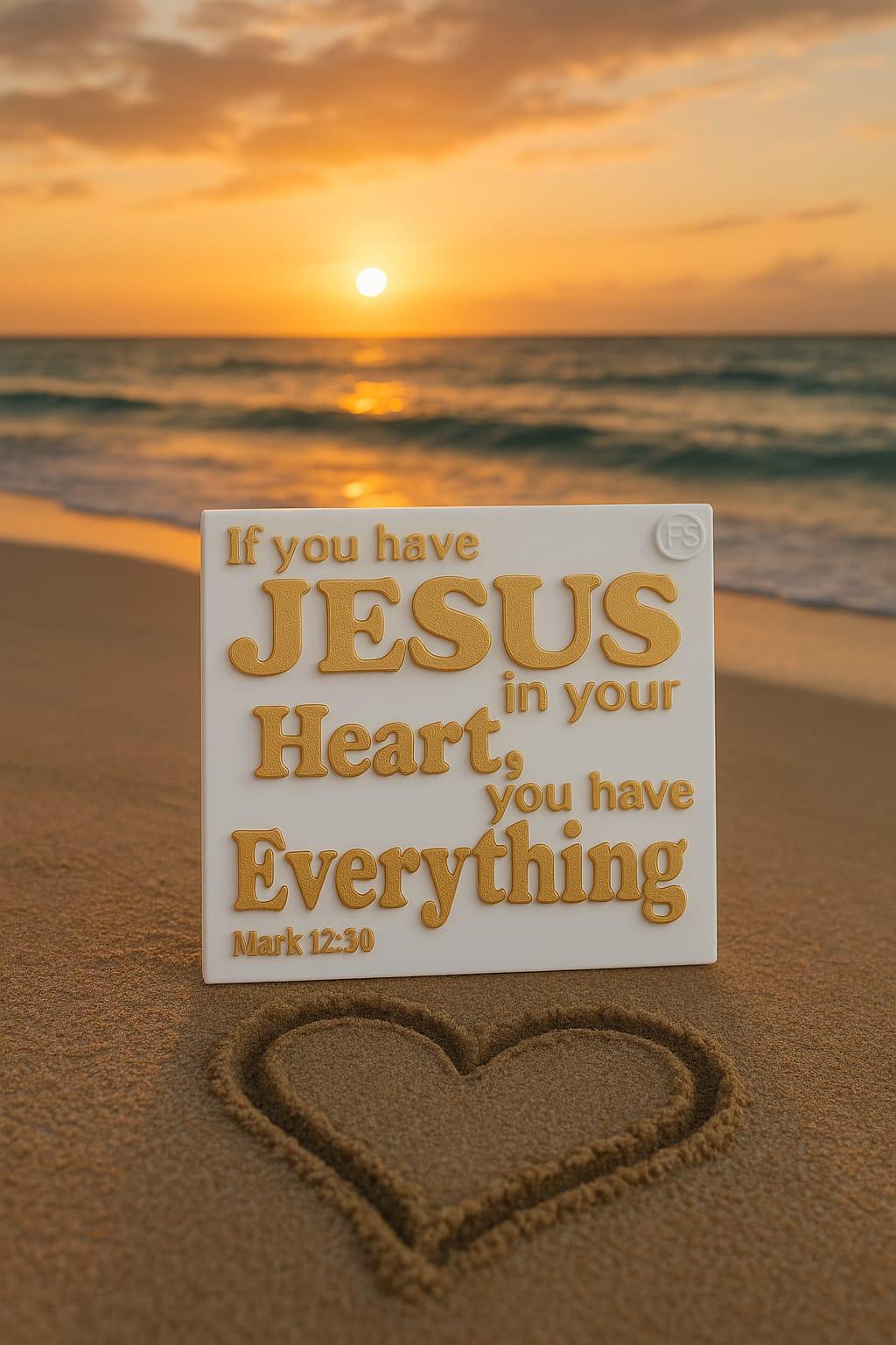 Plaque: IF YOU HAVE JESUS IN YOUR HEART, YOU HAVE EVERYTHING - Made in USA
