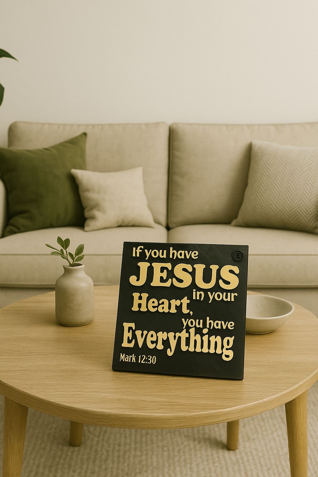 Plaque: IF YOU HAVE JESUS IN YOUR HEART, YOU HAVE EVERYTHING - Made in USA