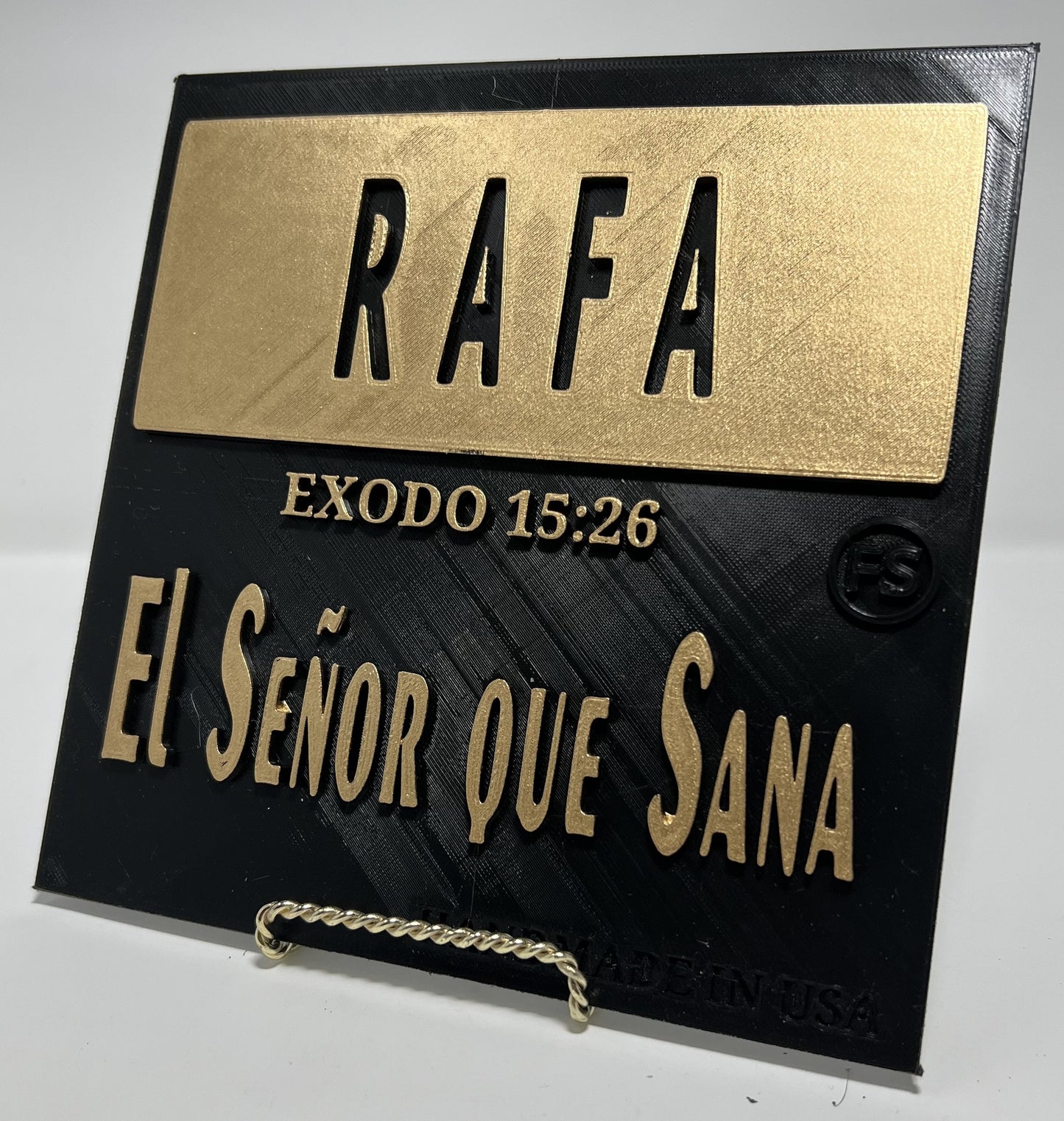 Placa: RAFA - DIOS QUE SANA - Made in USA
