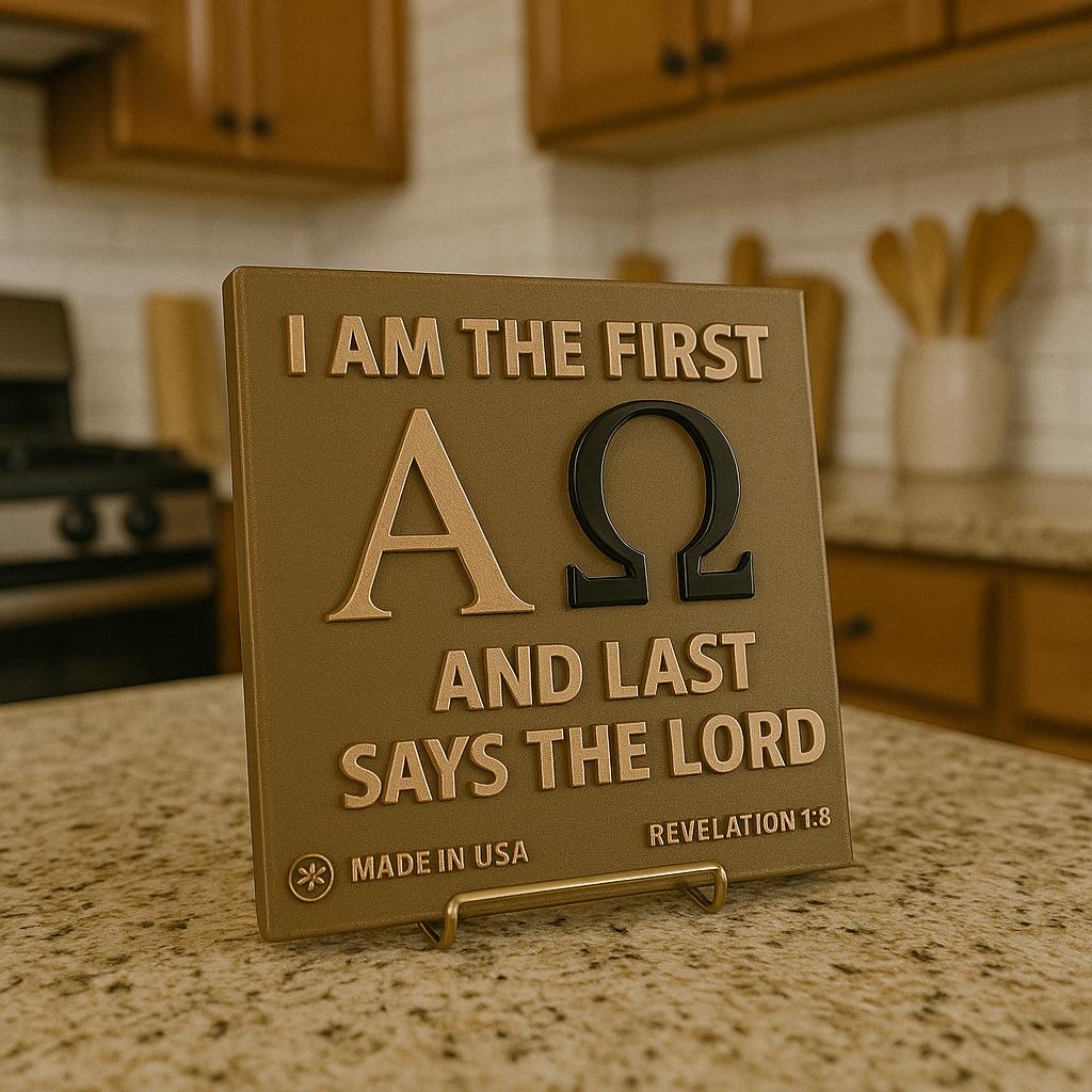 Plaque: I AM THE FIRST AND LAST SAYS THE LORD - Made in USA