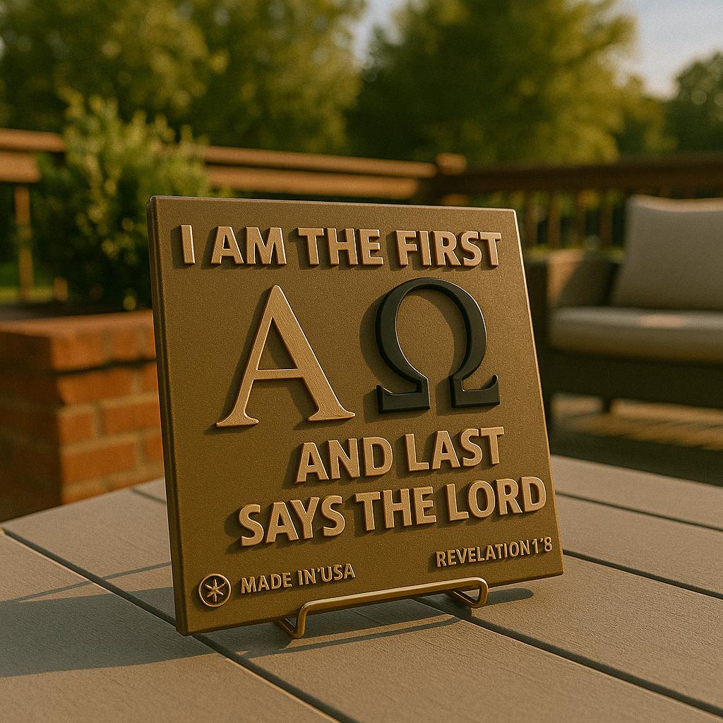 Plaque: I AM THE FIRST AND LAST SAYS THE LORD - Made in USA