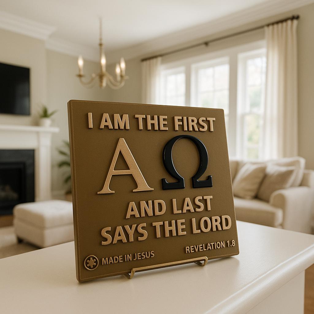 Plaque: I AM THE FIRST AND LAST SAYS THE LORD - Made in USA
