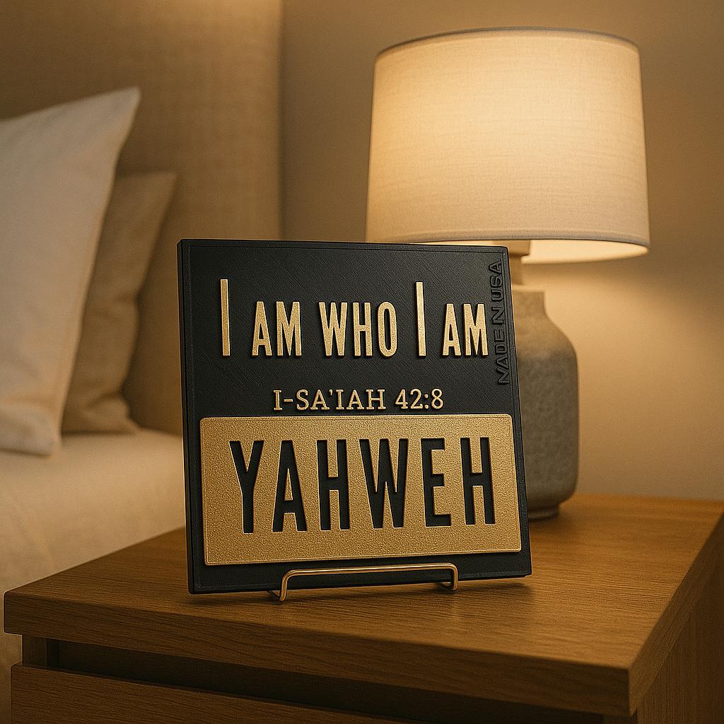 Plaque: YAHWEH - I AM WHO I AM - Made in USA
