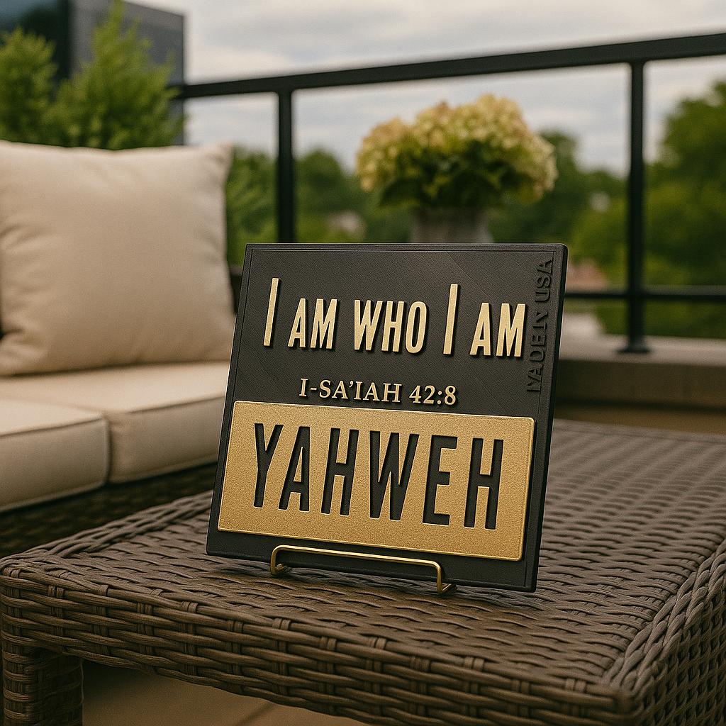 Plaque: YAHWEH - I AM WHO I AM - Made in USA