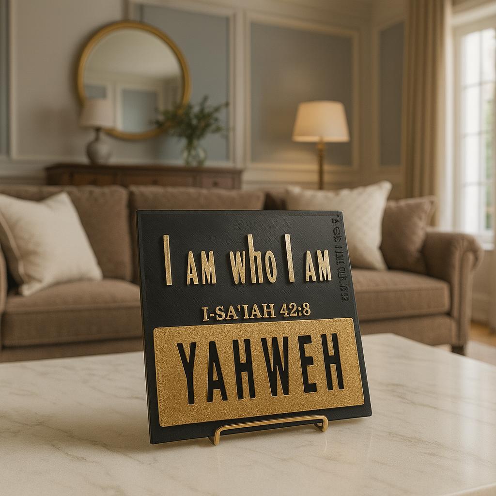 Plaque: YAHWEH - I AM WHO I AM - Made in USA