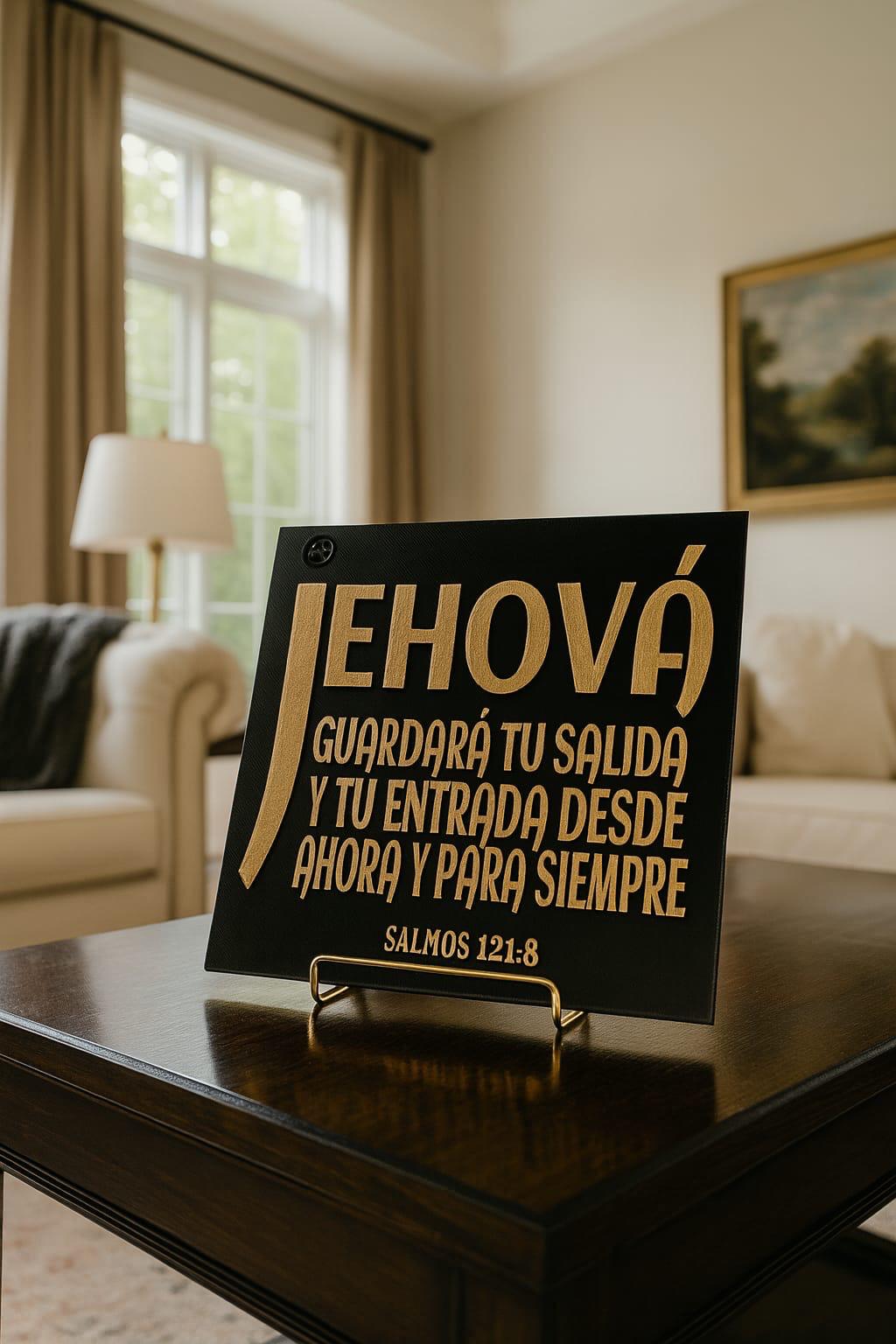 Placa: JEHOVA GUARDARÁ TU SALIDA Y TU ENTRADA DESDE HOY Y PARA SIEMPRE - Made in USA