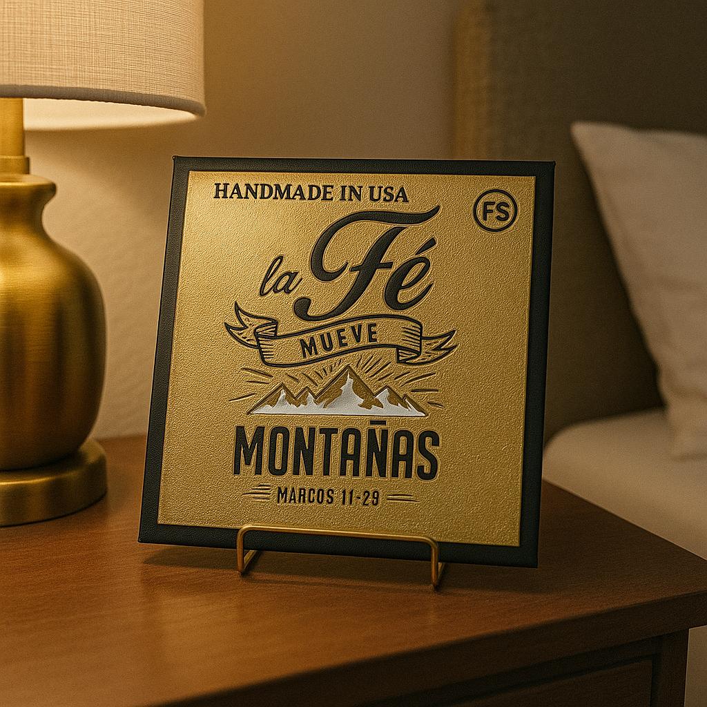 Placa: LA FE MUEVE MONTAÑAS - Made in USA
