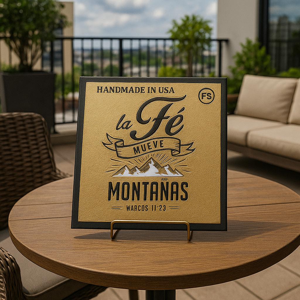 Placa: LA FE MUEVE MONTAÑAS - Made in USA
