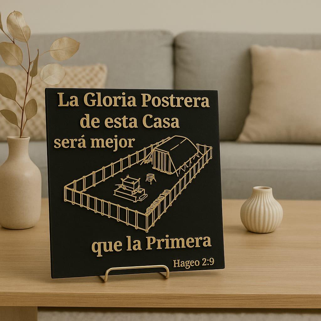 Placa: LA GLORIA POSTRERA DE ESTA CASA SERA MAYOR QUE LA PRIMERA - Made in USA
