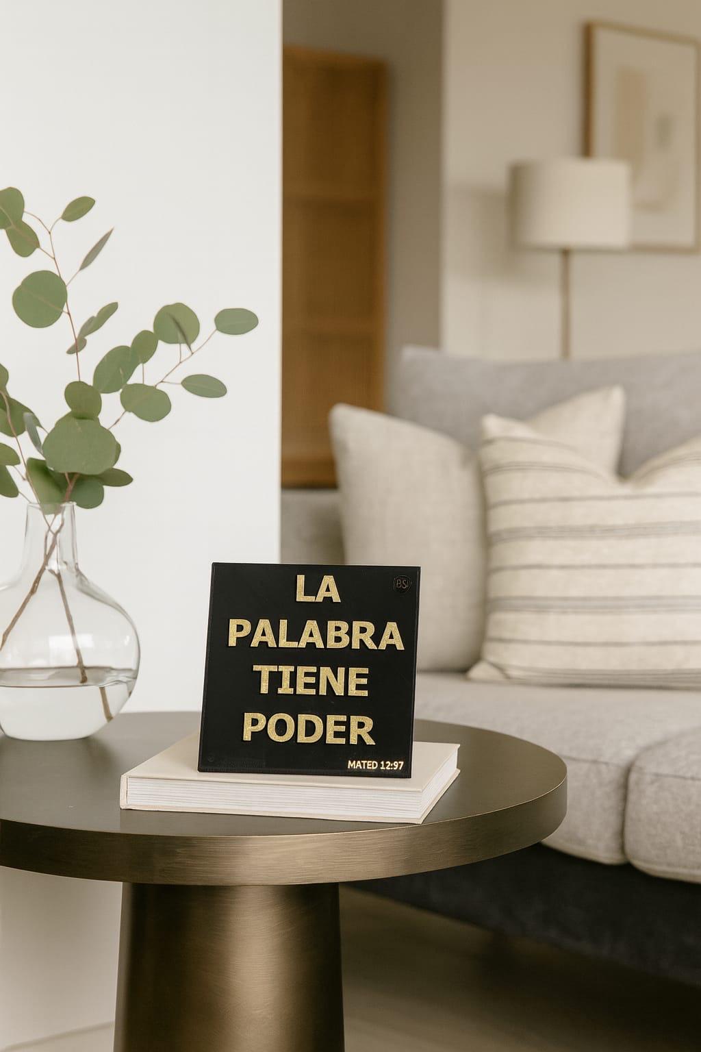 Placa: LA PALABRA TIENE PODER - Made in USA