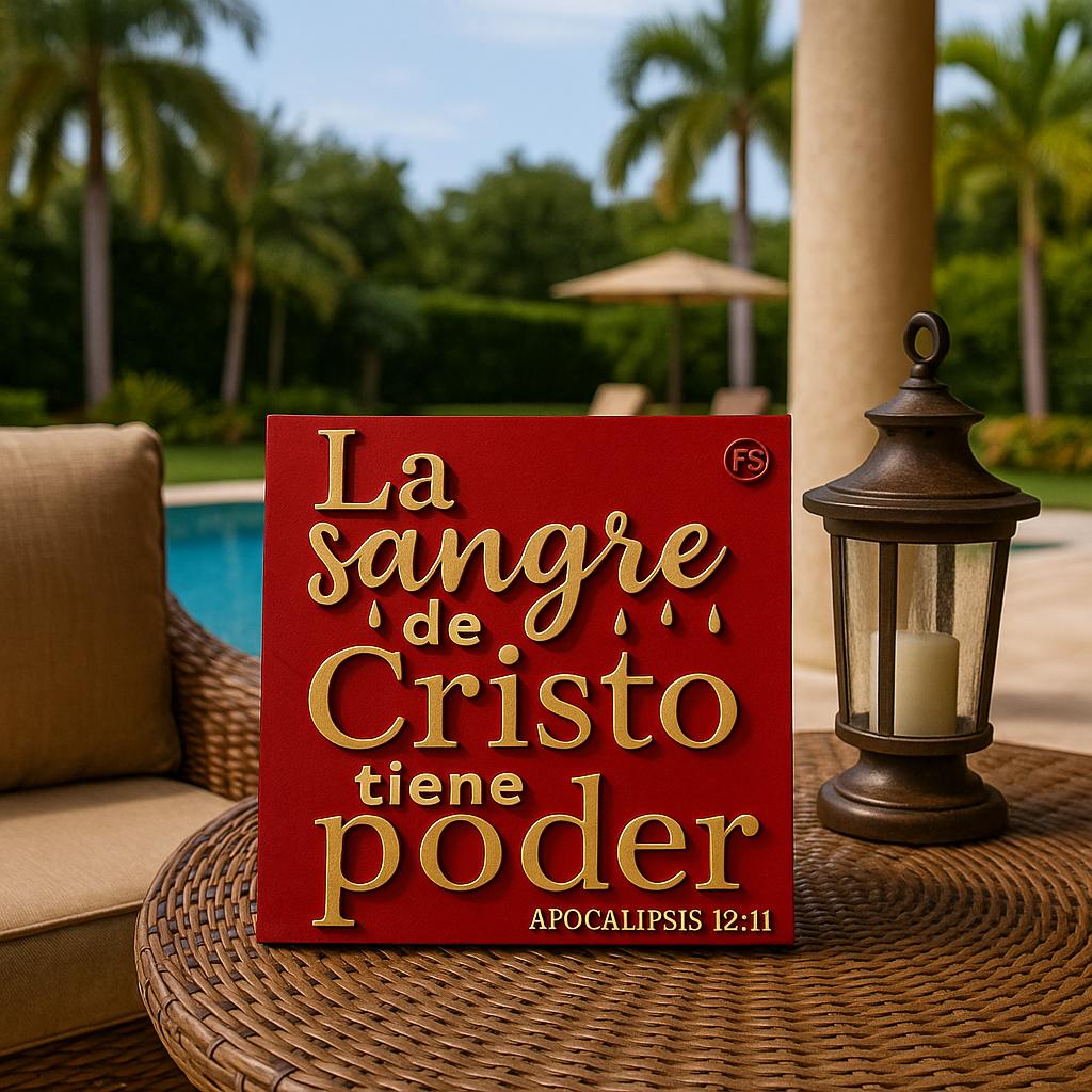 Placa: LA SANGRE DE CRISTO TIENE PODER - Made in USA