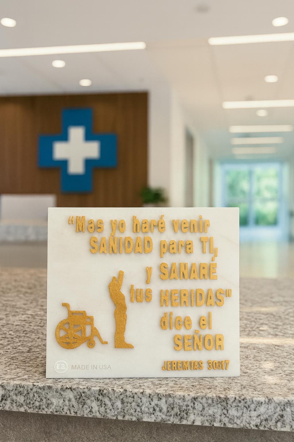 Placa: MAS YO HARE VENIR SANIDAD PARA TI Y SANARE TU HERIDAS, DICE EL SENOR - Made in USA