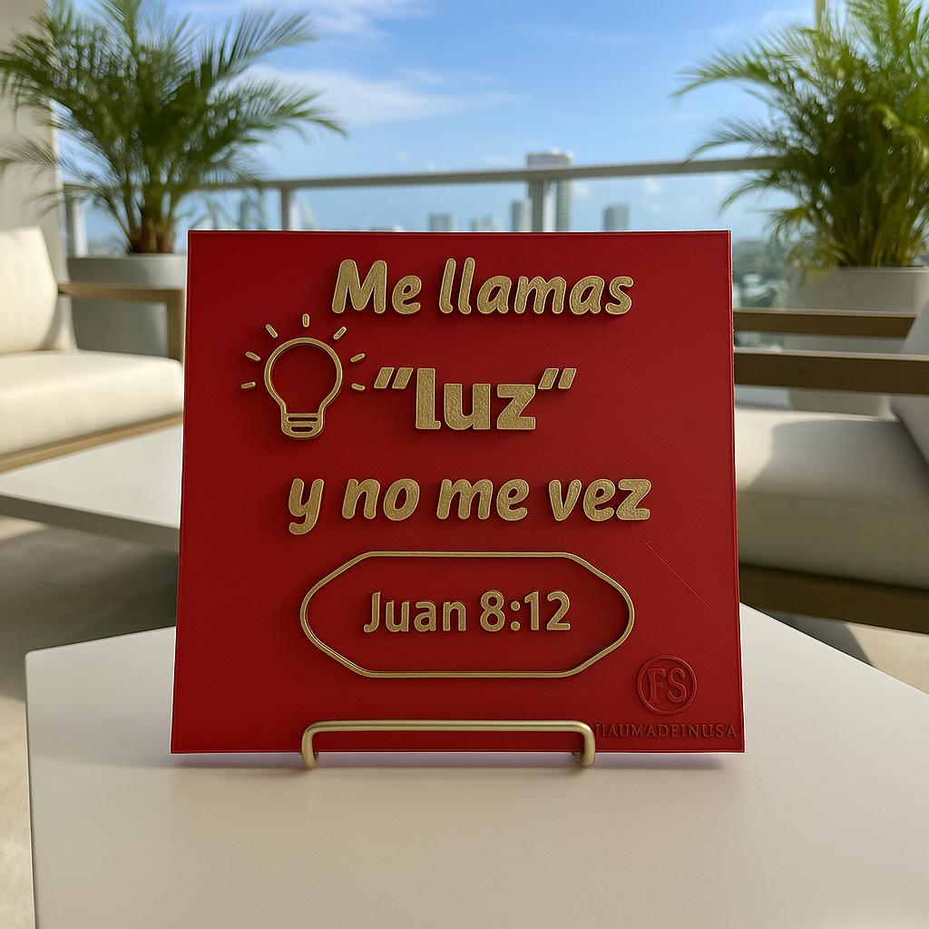 Placa: ME LLAMAS LUZ Y NO ME VEZ - Made in USA