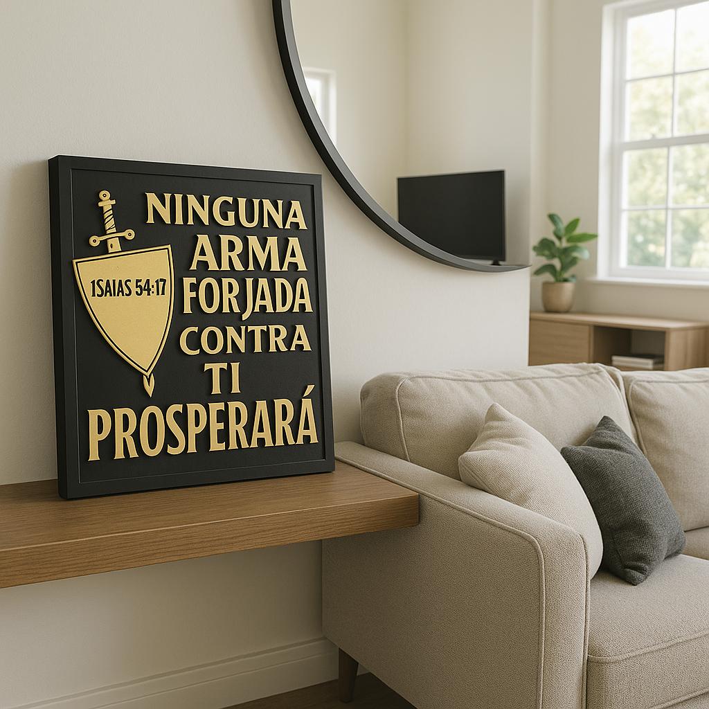 Placa: NINGUNA ARMA FORJADA CONTRA TI PROSPERARA - Made in USA