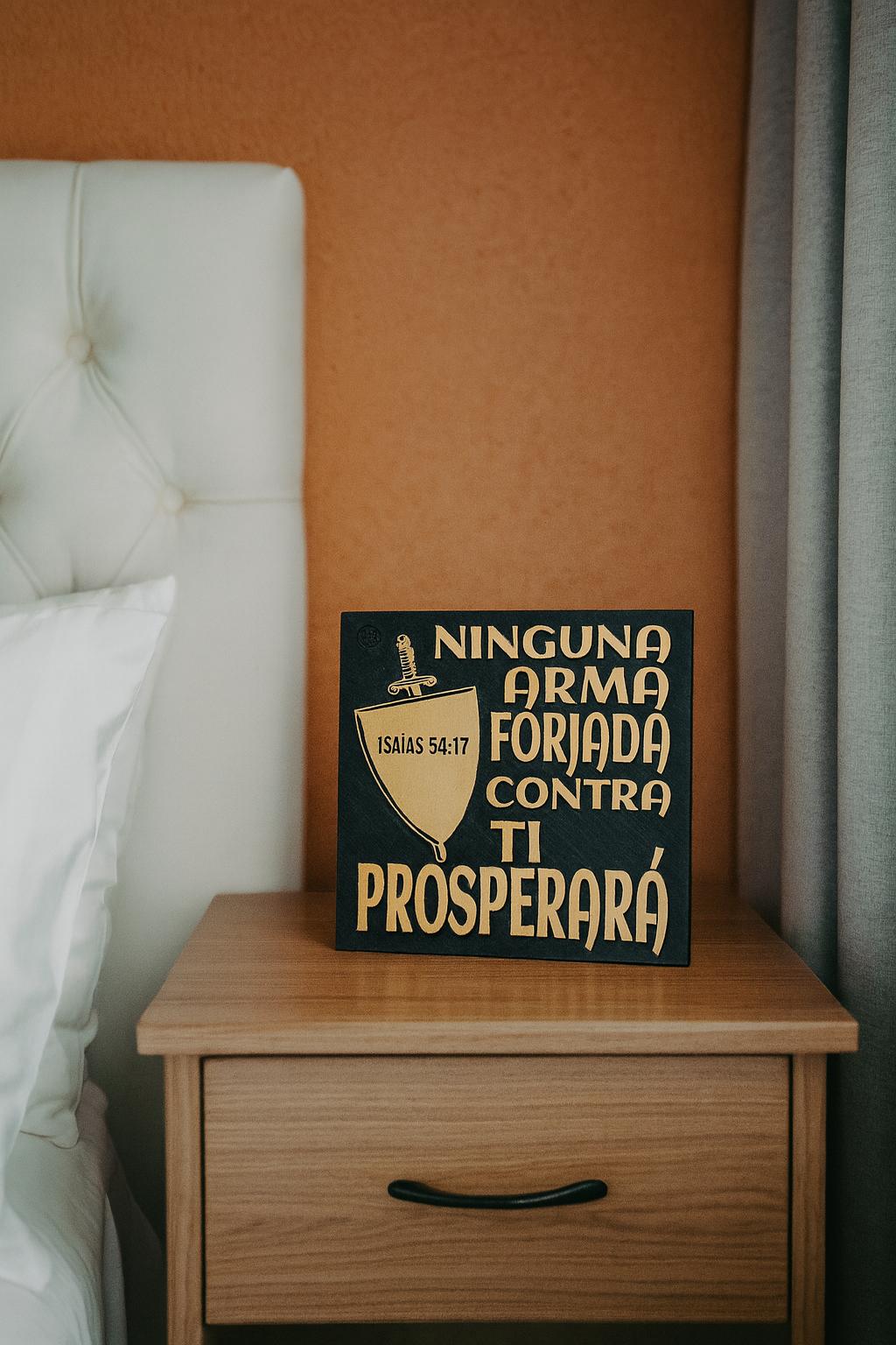 Placa: NINGUNA ARMA FORJADA CONTRA TI PROSPERARA - Made in USA