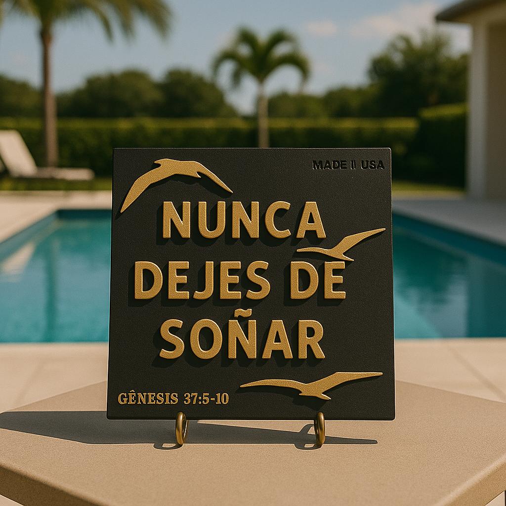 PLACA: NUNCA DEJES DE SOÑAR - Made in USA