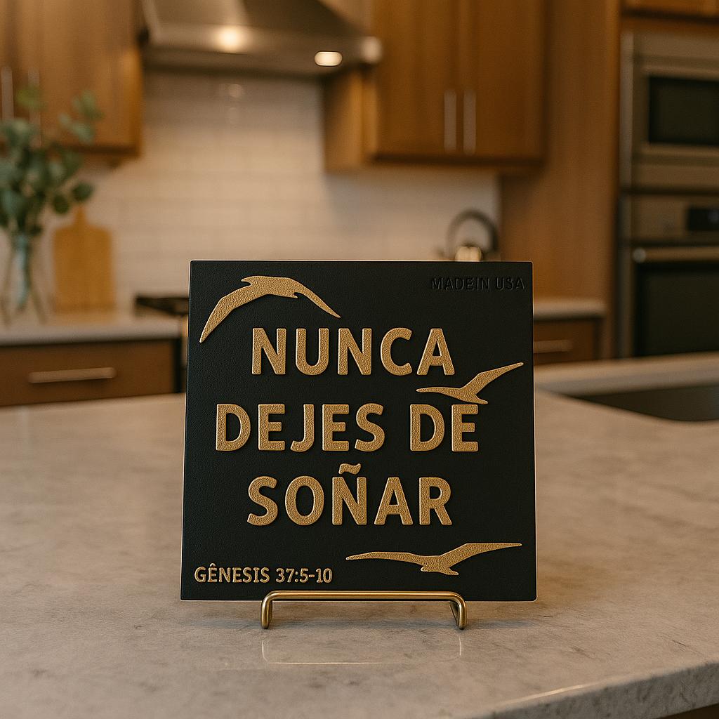 PLACA: NUNCA DEJES DE SOÑAR - Made in USA