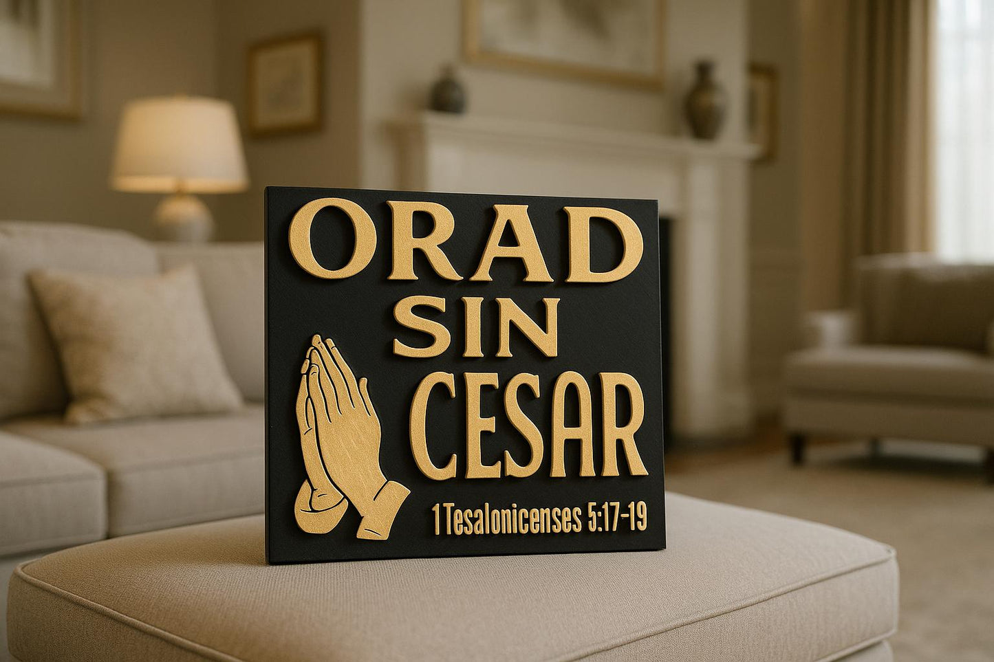 Placa: ORAR SIN CESAR - Made in USA