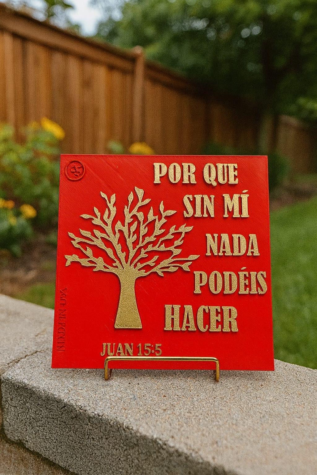 Plaque: PORQUE SIN MI NADA PODEIS HACER - Made in USA