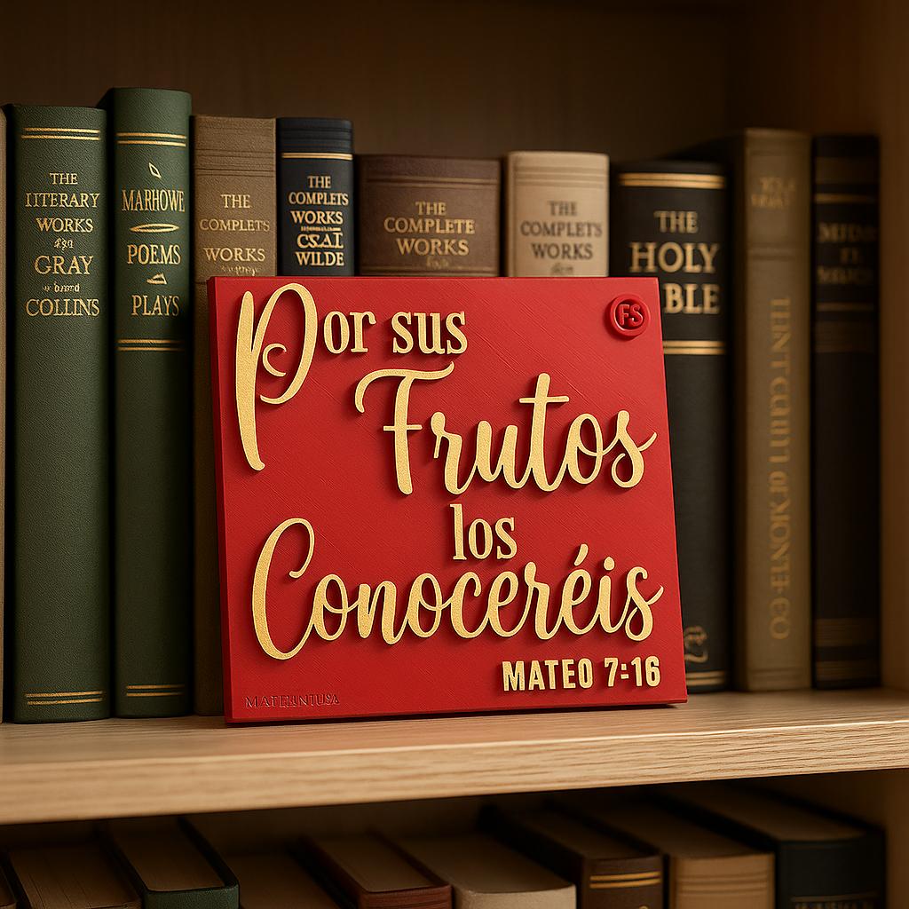 Placa: POR SUS FRUTOS LOS CONOCEREIS - Made in USA