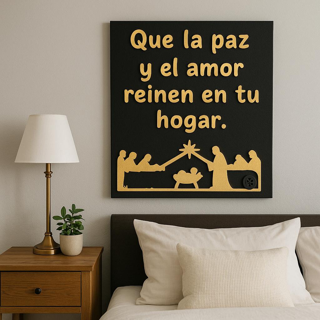 Placa: QUE LA PAZ Y EL AMOR REINE EN TU HOGAR - Made in USA