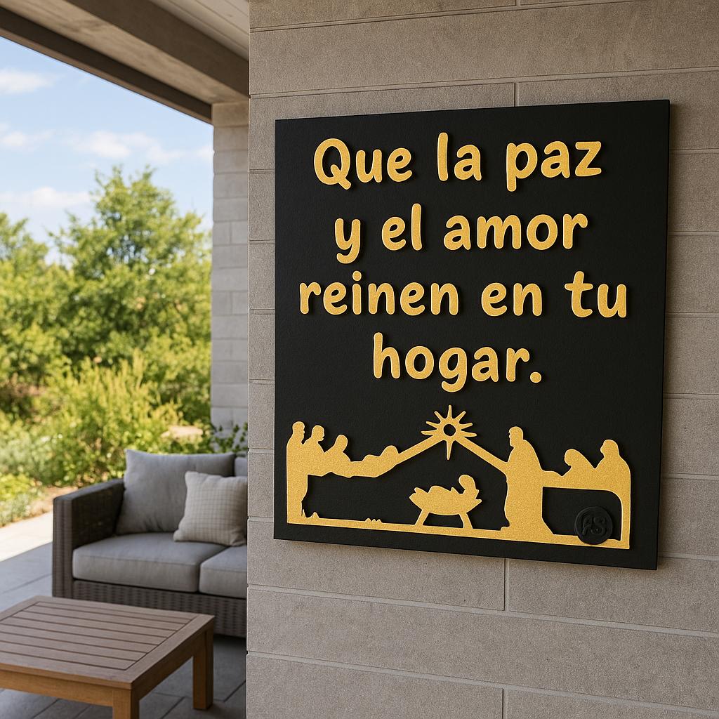 Placa: QUE LA PAZ Y EL AMOR REINE EN TU HOGAR - Made in USA