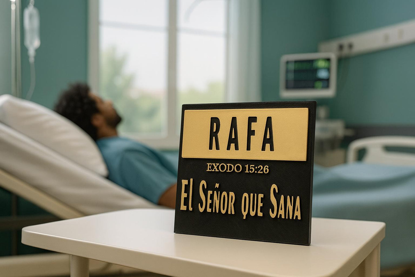Placa: RAFA - DIOS QUE SANA - Made in USA