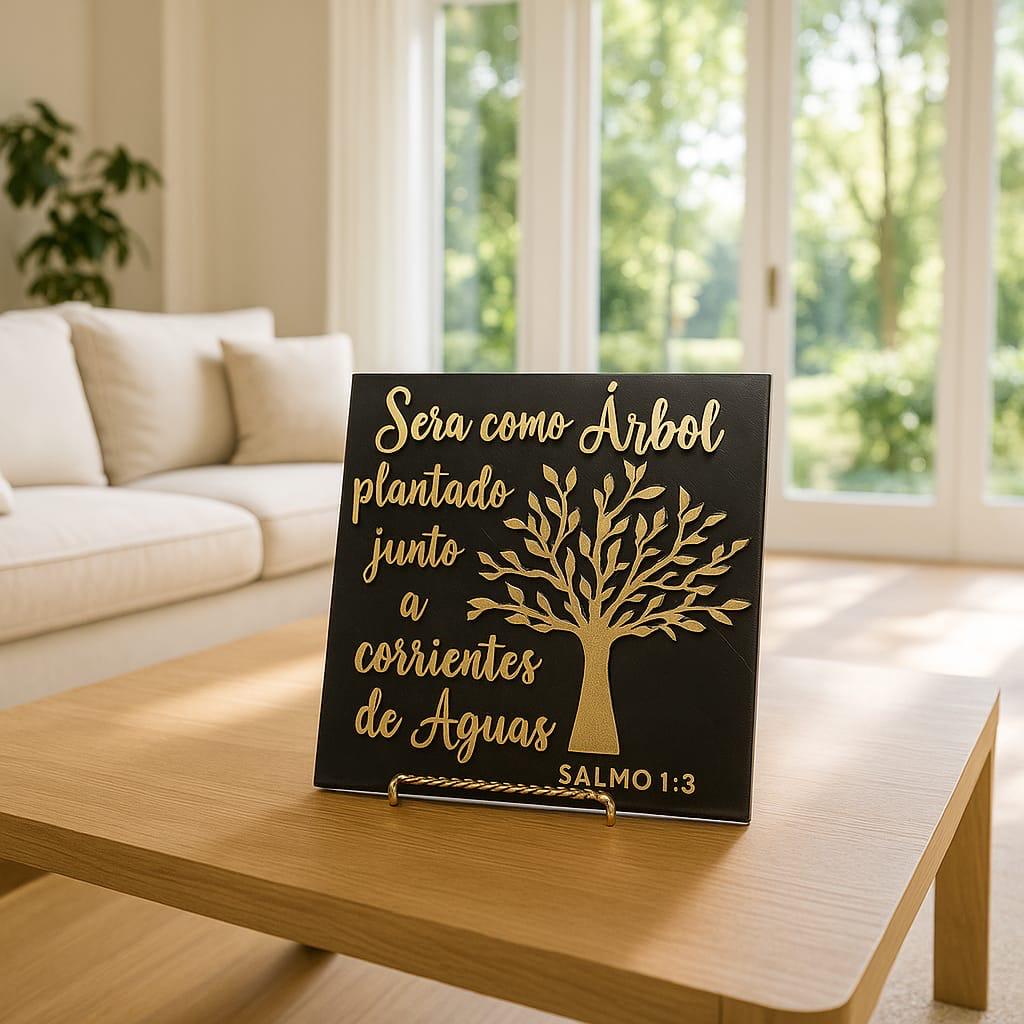 Placa: SERAS COMO ARBOL PLANTADO JUNTO A CORRIENTE DE AGUAS - Made in USA