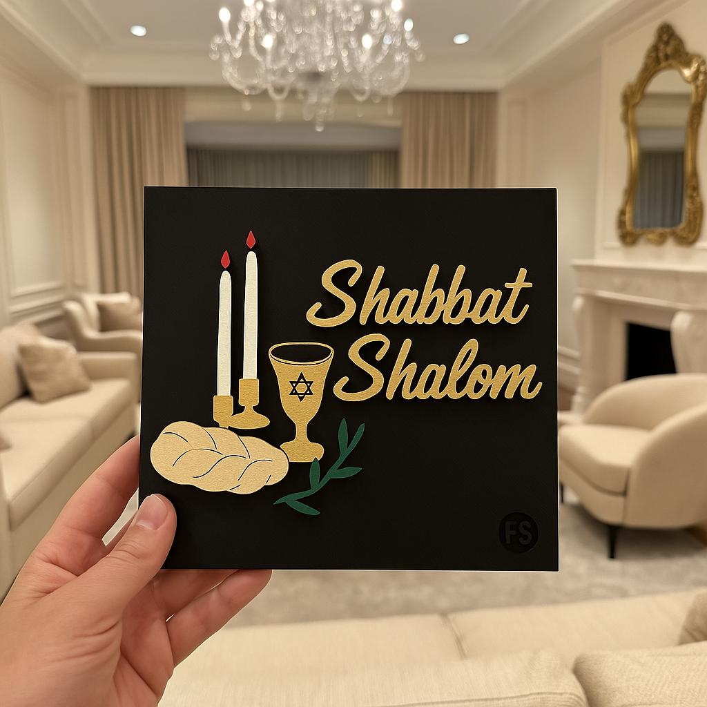 Plaque: SABBAT SHALOM - Made in USA