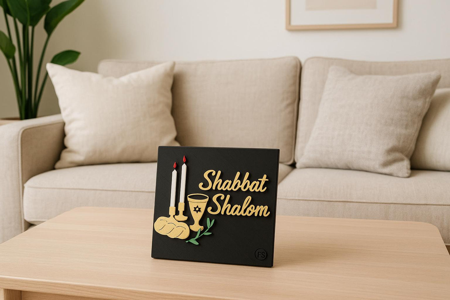 Plaque: SABBAT SHALOM - Made in USA