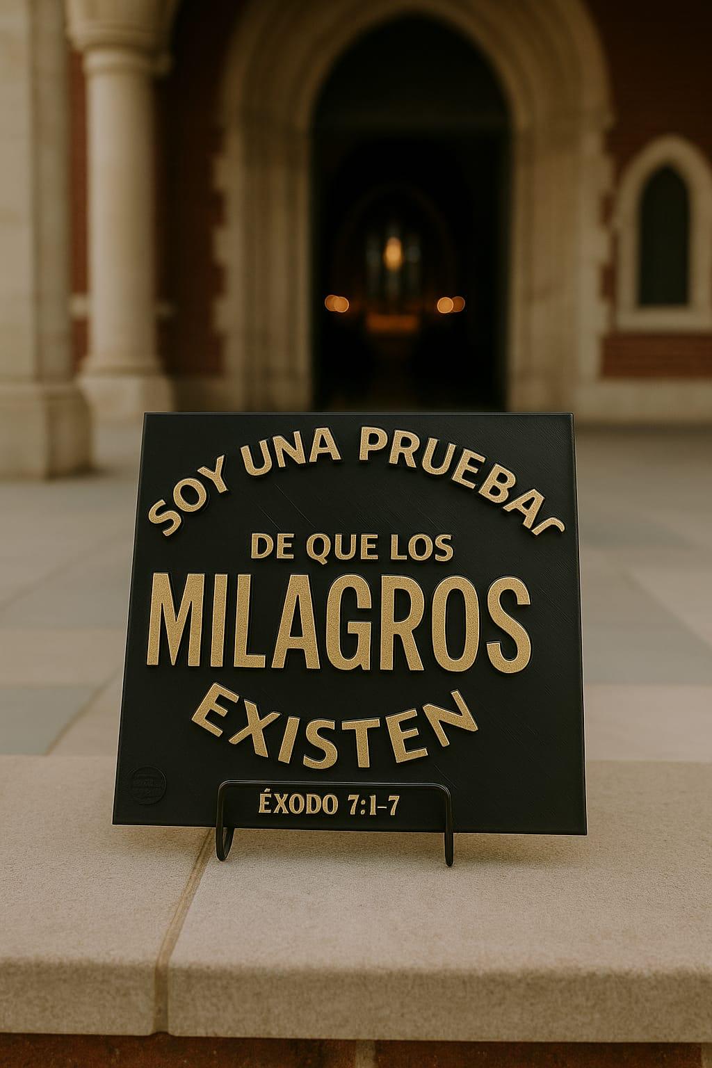 Placa: SOY UNA PRUEBA DE QUE LOS MILAGROS EXISTEN - Made in USA
