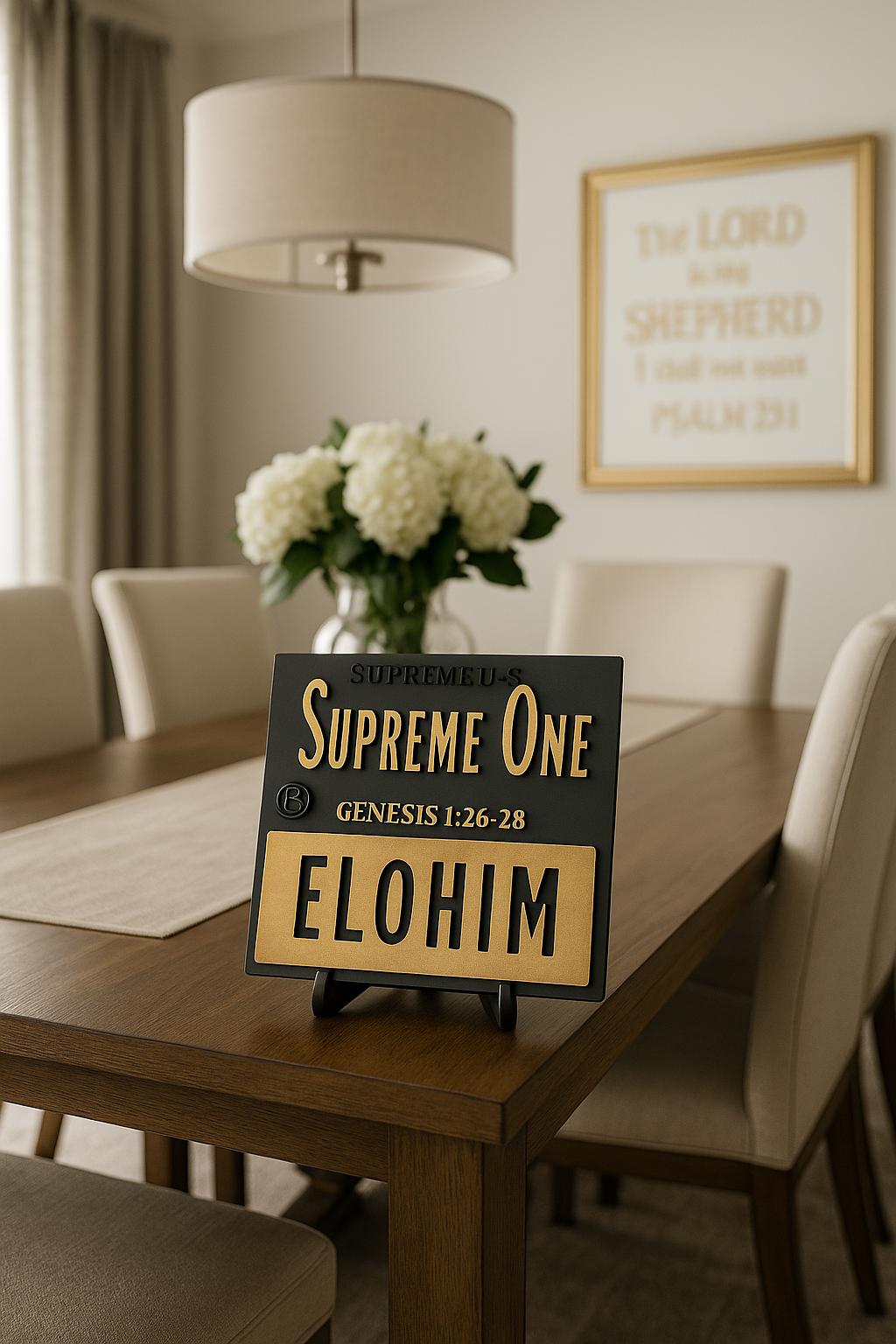 Plaque: ELOHIM - SUPREME ONE - Made in USA
