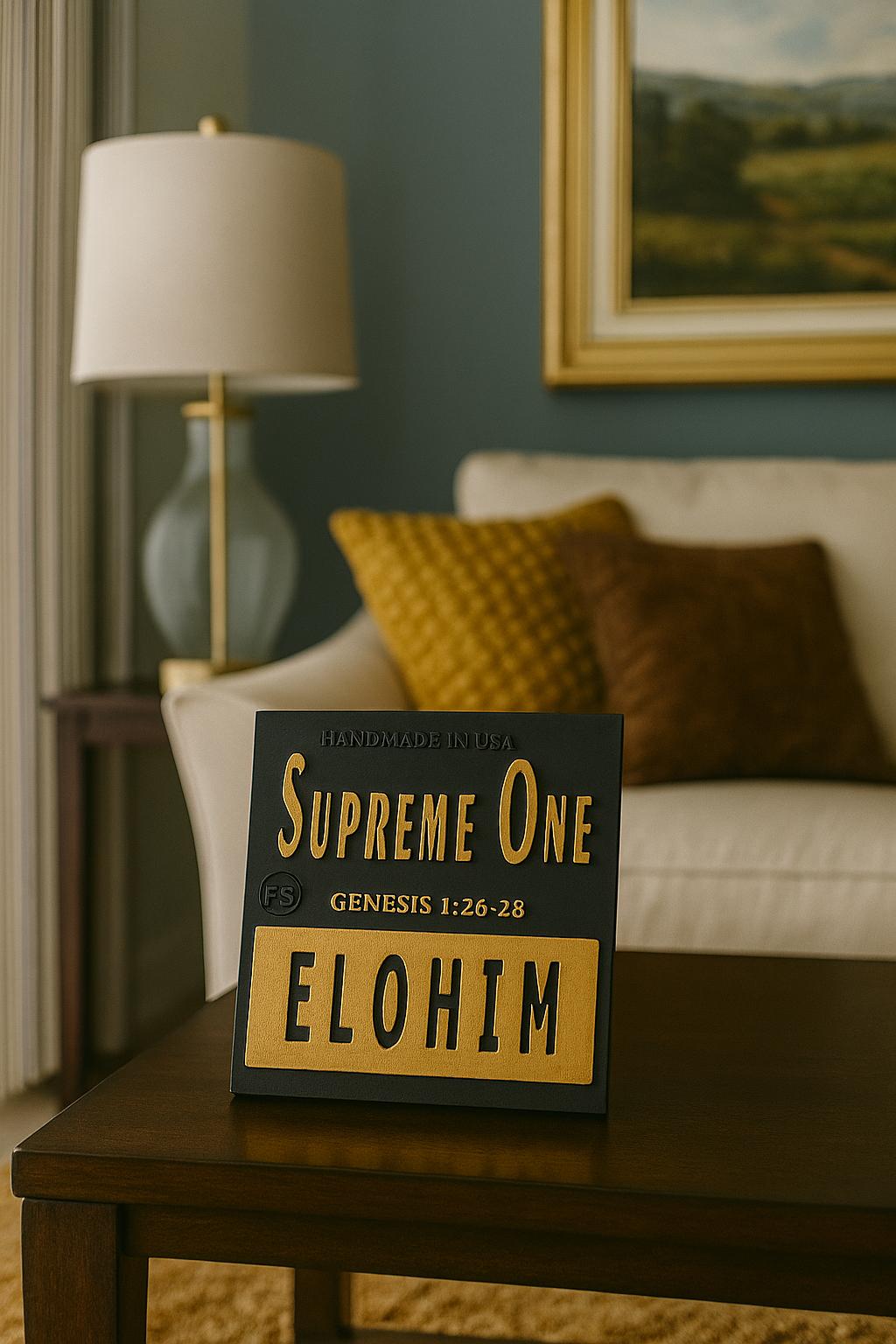 Plaque: ELOHIM - SUPREME ONE - Made in USA