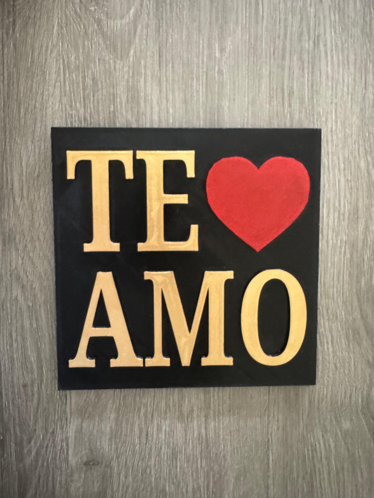 Placa TE AMO - Made in USA