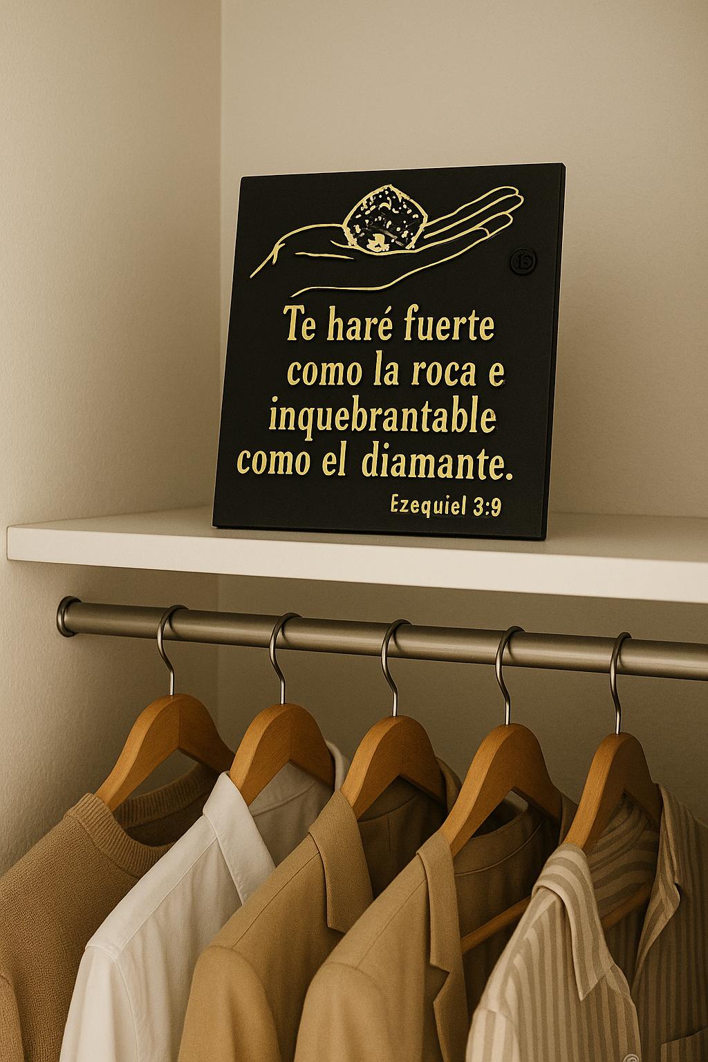 Placa: TE HARE FUERTE COMO UNA ROCA E INQUEBRANTABLE COMO EL DIIAMANTE - Madce in USA